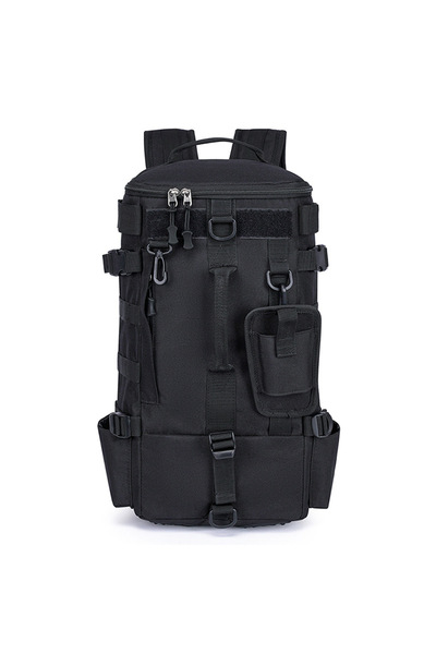 Choice حقيبة ظهر متعددة الوظائف لصيد الأسماك باللون الأسود مع حاملات قضبان لت...