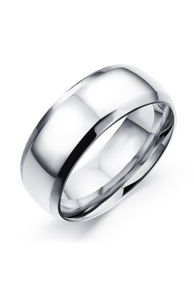 Chavin Glossy Gray Men's Steel Ring cd74