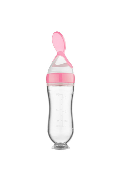 Choice Sucker pink Squeezing Feeding Bottle Silicone Newborn Baby Training Ri...