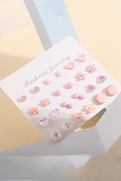 Chavin Children's Teenager 12 Pairs Enamel Figure Earring Set Es96