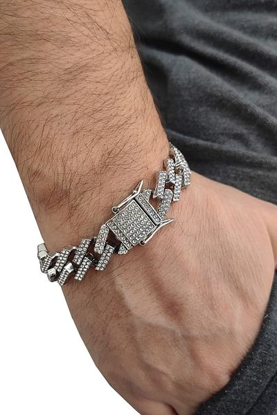 Chavin Men's Bracelet - 15 Mm. Thick Stone Alloy, Ek19by