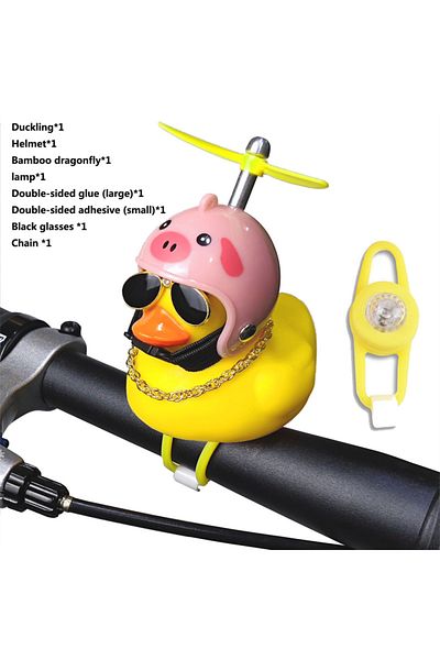 Choice Pig Light Bicycle Yellow Duck Cartoon Little Yellow Ducks Helmet Head Light Shining Duck Bicycle Bel