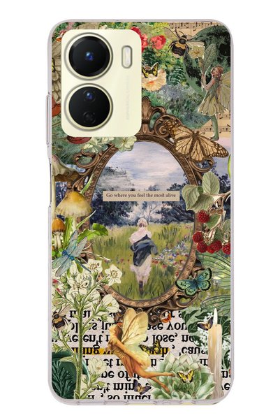TechTree Vivo Y16 Compatible Green Nature Transparent Silicone Case