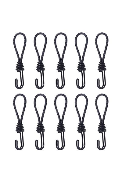 Choice black 10pcs Tent Elastic Rope Cord Hook Versatile Outdoor Camping Canopy Tarp Tent Fixing Cord Strin