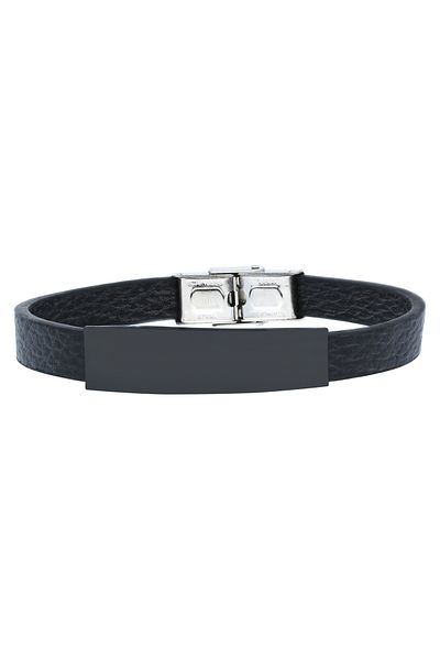 Chavin Black IPC CapLeather Steel Men's Bracelet Ef89