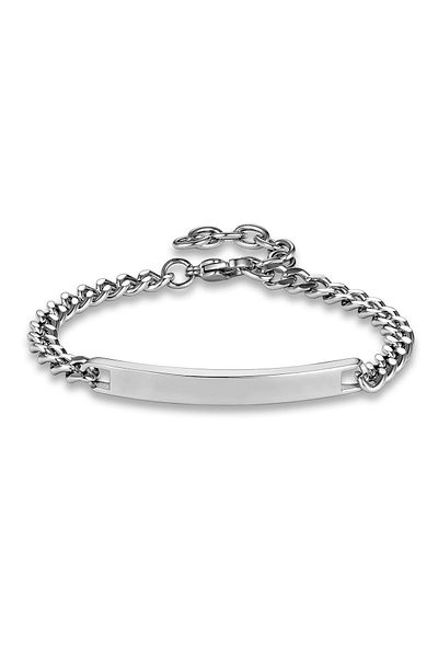 Chavin 5 mm Gray Steel Imprint Model Women's Flat Chain Bracelet eu37