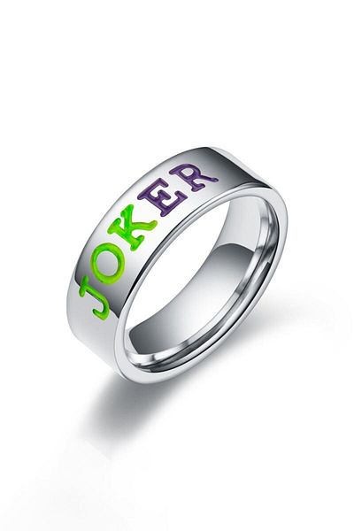 Chavin Men's Joker Ring - Silver Steel, EV37 Model