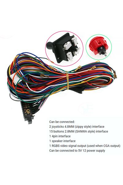 Choice موصل من النوع A مكون من 28 دبوسًا لسلك Jamma Loom للوحة ألعاب Arcade Box وعصا التحكم وزر Neo Geo Ca