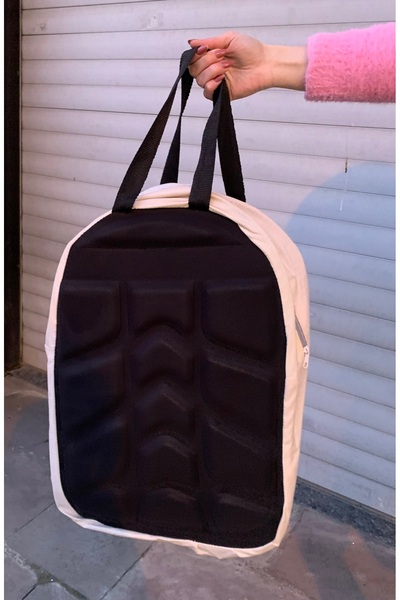 abnturk Krem Siyah Renkli Orta Kaliteli Çok Amaçlı El Çantası 35x55 Cm