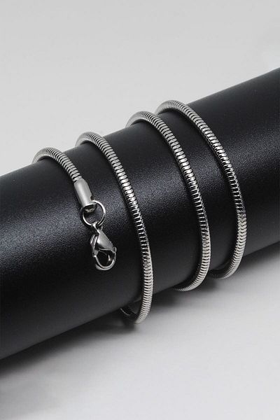 Chavin 3 mmGray Steel Men's Bracelet Chain Suit eu35