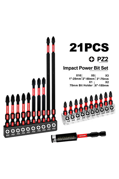 choice2 21PCS Geinxurn Pozidriv #2 PZ2 Impact Tough Screwdriver Power Bit Set...