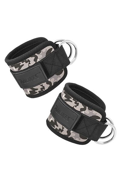 Aolikes 1Pair Camo AOLIKES Adjustable Padded Ankle Wrist Cuffs Padded Straps D-Ring Glute Kickback for Cable