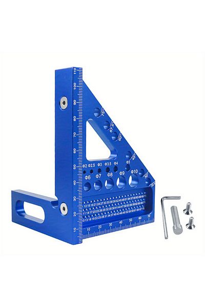 Choice Blue Woodworking Square Protractor, Woodworking Square With Dowel Pins,aluminum Alloy Miter Triangul