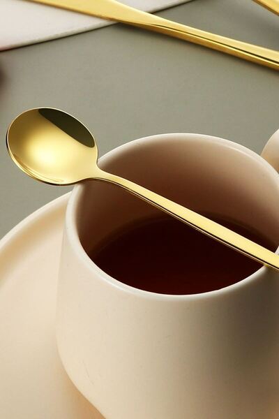 Chavin 410 Steel 24 Piece Gold Dinner Spoon Fork Knife Set Cin518sr