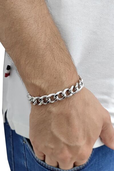 Chavin Gray 11 Mm. 20cm. Steel Men's Bracelet Eu94By-11