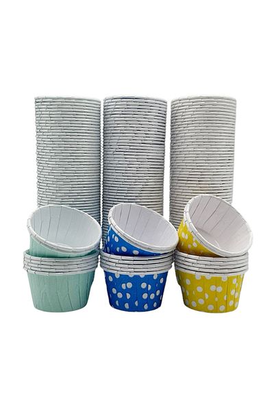 MODGER Muffin Cup Cake Polka Dot 50 Pieces 4 Colors Mixed Cake Capsule Cupcake