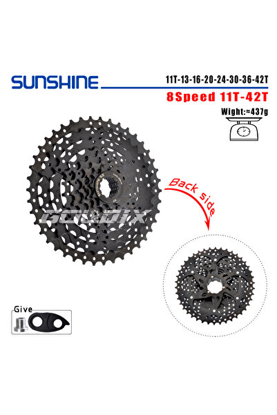 Choice كاسيت 8 سرعات 11-42T أسود من SUNSHINE لدراجات الجبال 8/9/10/11/12 سرعة...