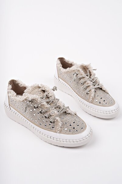 MUGGO Vi̇enna Lace-Up Women's Casual Denim Sneaker Sneakers