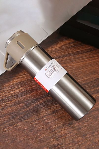 Weather Forecast 304 L Steel Beige 500 ml Coffee with Cup Thermos Mug cin408bj