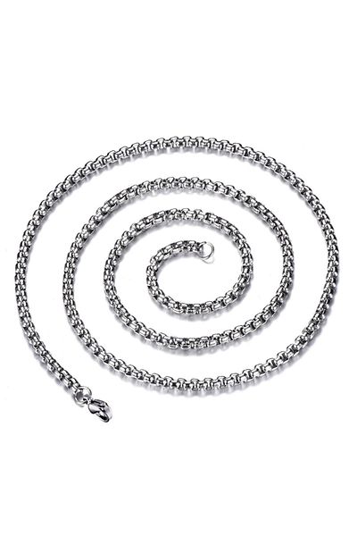 Chavin Gray 75 Cm. 4 Mm. Men's Steel Chain Dh02