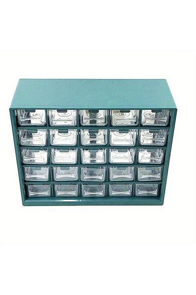 Choice صندوق أجزاء أدراج متعدد الشبكات من Lagoon Blue 25، صندوق تصنيف البراغي المثبت على الحائط، صندوق مكونات، حقيبة أدوات