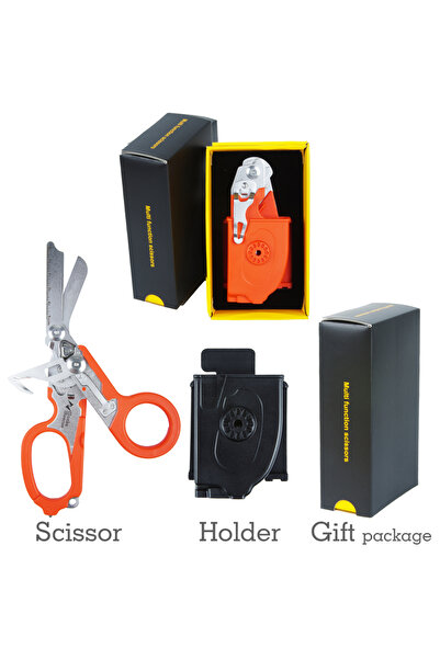 Choice مجموعة برتقالية من مقصات سانكي للإنقاذ من الصدمات، مقصات طوارئ/حافظة م...