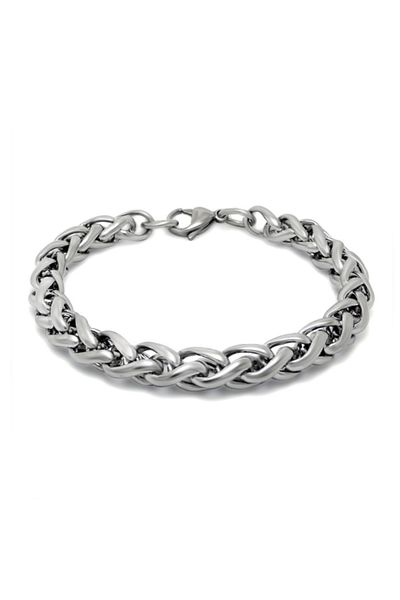 Chavin 8 Mm. 21 Cm. Gray Steel Men's Bracelet Dg36