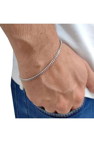Chavin Gray 3 Mm. Steel Men's Bracelet Eu94By-3
