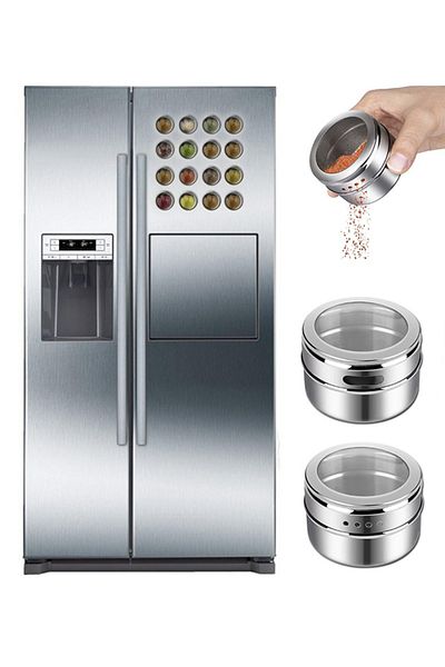Weather Forecast 3-Piece Magnetic Steel Spice Rack Set Gin114X