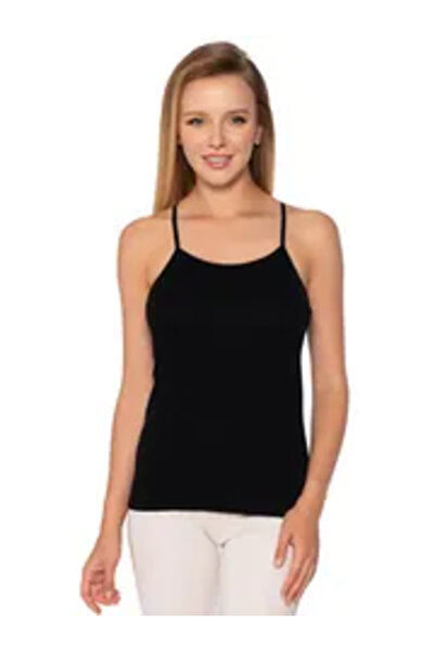 MODA YILDIZ Elite Women's Tank Top Black - My0001 with 6 Rope Straps