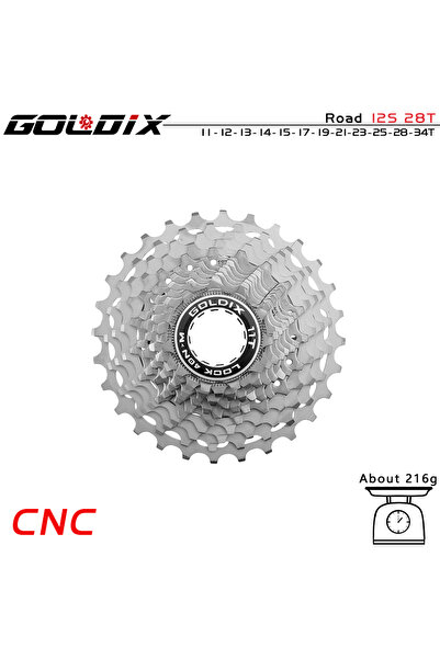 Choice كاسيت دراجة طريق خفيفة الوزن للغاية من GOLDIX 12S 11-28T فضية اللون بت...