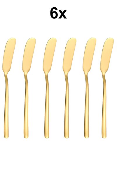 Chavin 304 L Çelik Gold 6 adet Tereyağ Reçel Kahvaltı Bıçağı cin750sr-6