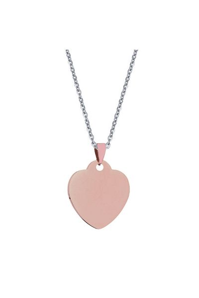 Chavin Heart Medallion Steel Necklace Eb38