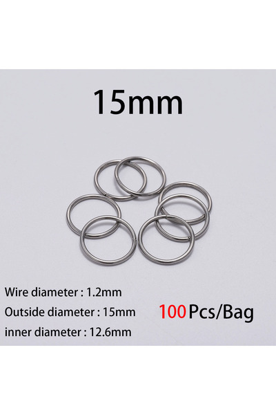 Choice 1.2 x 15mm 100pcs 30-200Pcs 3-25mm Stainless Steel Split Ring Open Single Loops Jump Rings Connecto
