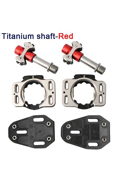 GOLDIX Red Titanium Shaft Meroca Ultralight Titanium Alloy Road Bike Pedal 3 Bearing Self-locking Pedal Spe