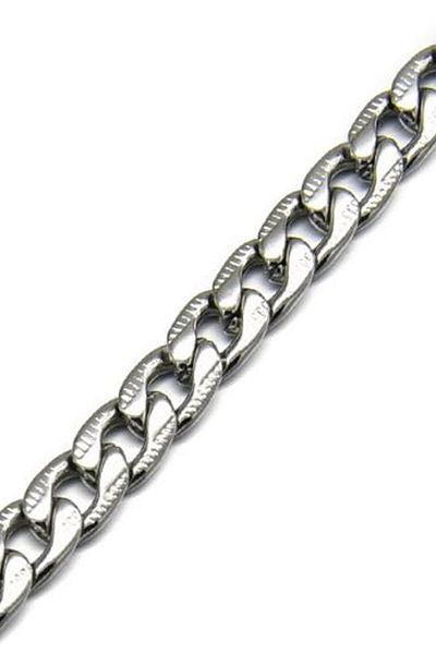 Chavin 60 Cm. 5 Mm. Patterned Figaro Steel Men's Chain - Dt38By