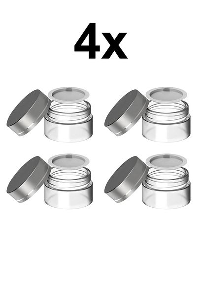Weather Forecast 4 Pieces 35 ml Empty Transparent Glass Travel Cream and Organizer Jar Cosmetic Bottle
