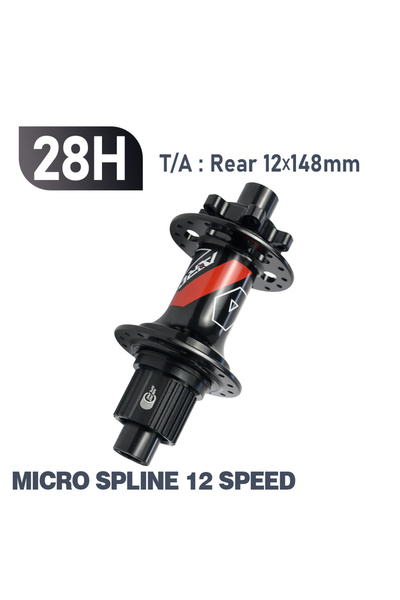 Choice محور تعزيز ARC خلفي MS 12V 28H 4 محامل محور MTB 6 مخالب 3 أسنان 15x110...
