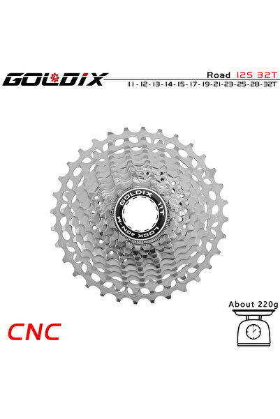 Choice كاسيت دراجة طريق خفيفة الوزن للغاية من GOLDIX 11-32T فضية اللون بتحكم ...