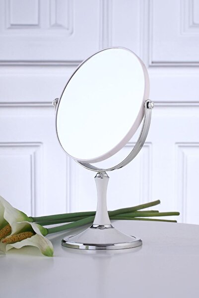 Chavin Masaüstü Beyaz Çift Taraflı ABS Polimer Malzeme Tek Büyüteçli Masa Aynası cin720