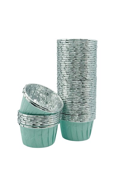 MODGER Muffin Cup Cake Silver Polka Dot Mixed Color 25 Pieces Cake Capsules