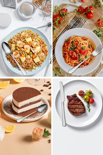 Chavin Gray Cooking Spoon and Knife Set for 6 People - 30 Pieces Steel cin734by