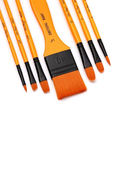 Weather Forecast 7 Pieces Nylon Paint Brush Set - Oil Acrylic and Goache Cin672