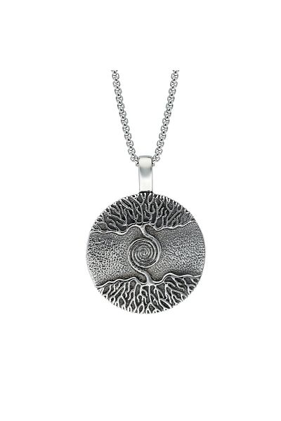 Chavin Viking Ethnic Vintage Talisman Tree of Life Steel Necklace Ds72