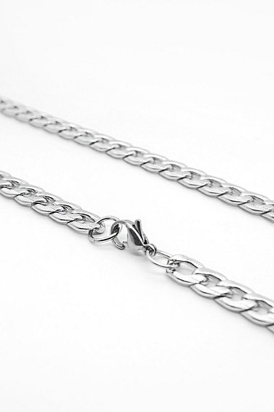 Chavin Gray 60 Cm. 7 Mm. Striped Gürmet Men's Steel Chain Dm94-7