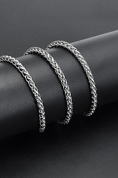 Chavin 3 Mm. 80 Cm. Twist Steel Men's Chain Necklace Dp56