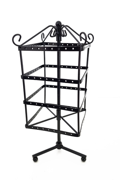 Chavin Black Metal 4 Tiers Rotating Women Earring Stand Decor St1-33Syx