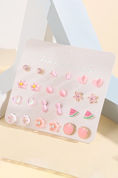 Chavin Children's Teenager 12 Pairs Enamel Figure Earring Set Es96