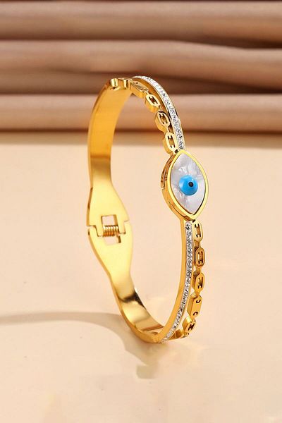 Chavin Gold Eu13Sr Model Eye Steel Stone Handcuff Bracelet