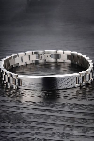 Chavin Men's Imprint Bracelet - 12 Mm. Gray 316 L Steel, Ea40